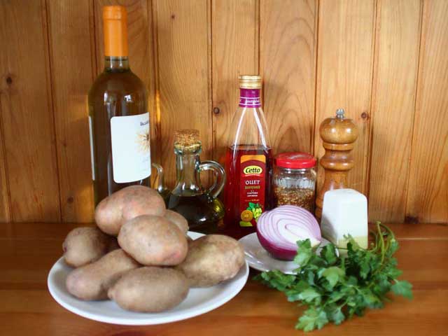 Французький картопляний салат. Інгредієнти.