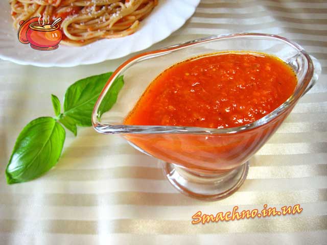 Томатный соус с базиликом. Рецепт приготовления.
